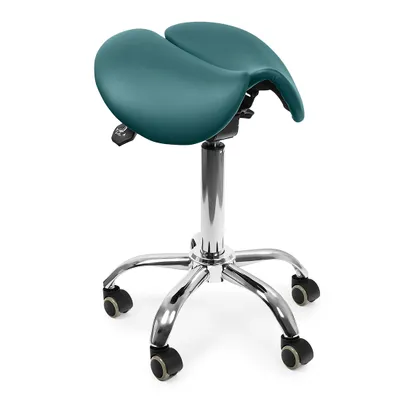Produktbild von Ergonomischer verstellbarer Hocker SELLA blau. Höhenverstellbarer Sattel