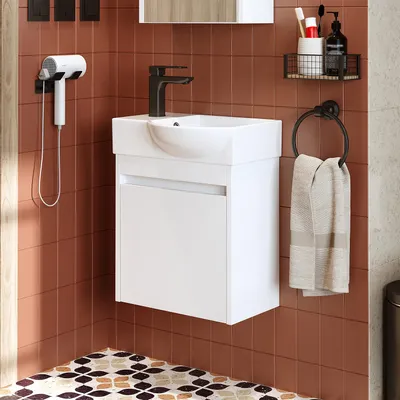 Produktbild von Roomart LEO Badmöbel-Set 2-teilig 46.5 cm breit,  Weiß