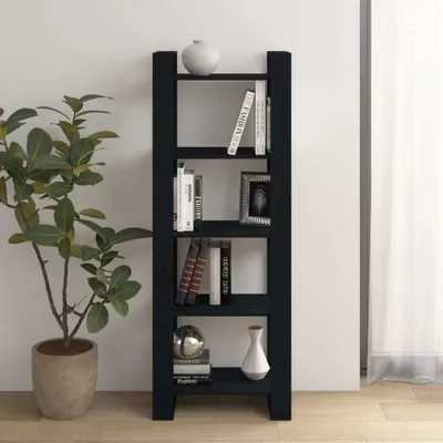Produktbild von vidaXL Bücherregal/Raumteiler Schwarz 60x35x160 cm Massivholz - Bücherregal - Bücherregale - Massivholz Bücherregal - Lagerregal