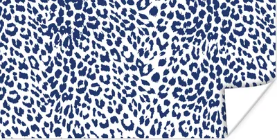 Produktbild von MuchoWow® Poster Pantherdruck - Blau - Weiß 150x75 cm - ohne Rahmen