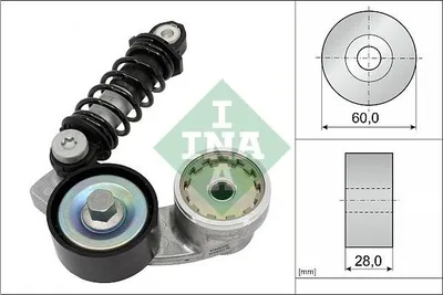 Produktbild von INA 534 0737 10 Riemenspanner Keilrippenriemen für HYUNDAI Tucson (TL, TLE) Ø60mm Rolle