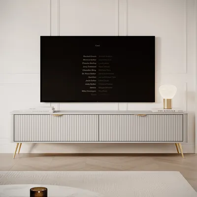Produktbild von AX LIVING Eleganter TV Lowboard modern beige Vespasia 200 2D – 200 cm