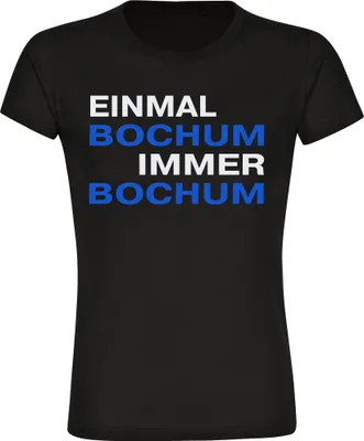 Produktbild von multifanshop Damen T-Shirt - Bochum - Einmal Immer, schwarz, Größe L