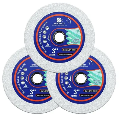 Zdjęcie produktu dla Tarcza diamentowa do cięcia, 75 mm, do szkła, porcelany, jadeitu, zestaw 3 sztuk