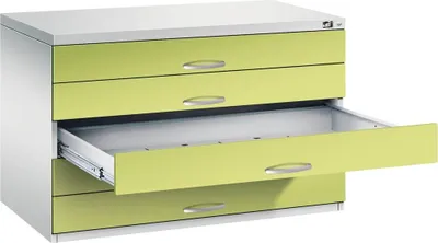 Produktbild von CP 7100 Planschrank lichtgrau, viridingrün 5 Schubladen 110,0 x 76,5 x 76,0 cm