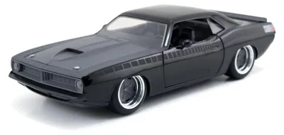 Modellauto 1970 Plymouth Barracuda 1:24, matt schwarz, Fast & Furious
