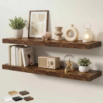 Immagine prodotto di Set di 2 mensole a muro sospese, dimensioni 120 x 23,5 cm