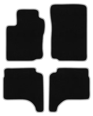 Produktbild von Fußmatten Velours Schwarz/Silber für Suzuki Grand Vitara I 1998-2005 Set 4-tlg