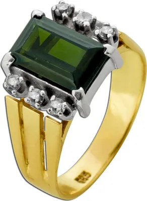 Produktbild von Aquamarin Ring Gold 585 14K Diamanten Antikschmuck 17