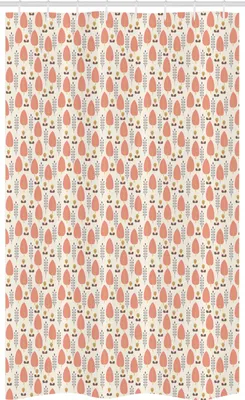 Produktbild von ABAKUHAUS Kindergarten Schmaler Duschvorhang, Glückliche Pastell Sterne, Badezimmer Deko Set aus Stoff mit Haken, 120 x 180 cm, Mehrfarbig Weiß