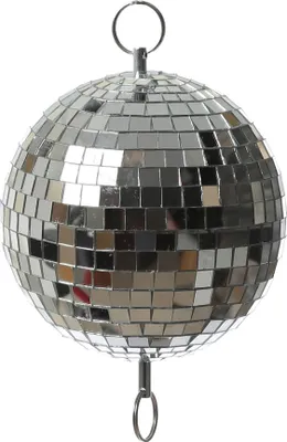 Spiegelkugel 15cm - silber - Discokugel Echtglas - 10x10mm Spiegel - PROMO - Metallöse oben + unten