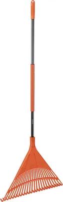 Produktbild von BLACK+DECKER Gartenrechen 168 x 60 x 5,5 CM - Rasenrechen mit Komfortablem Griff - Mehrwegharke - Orange/Schwarz