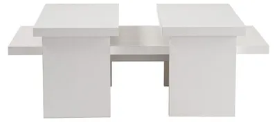 Image de Tables basses gigognes en bois MDF mélaminé blanc 110 x 45 x 30 cm lot de 2
