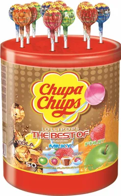Obrázek produktu pro Chupa Chups 8410031912470 Chupa Chups The Best of lízátka, plechovka po 50 kusech (600 g)