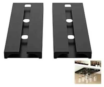 2 Glashalter, schwarz, unter Schrank, Küche, Bar, Aufbewahrung