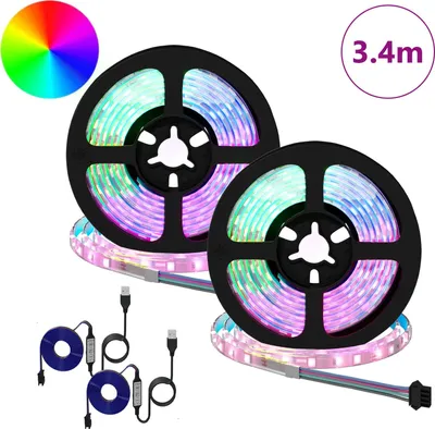 Immagine prodotto di vidaXL Strisce LED, 2 pezzi, nere e trasparenti