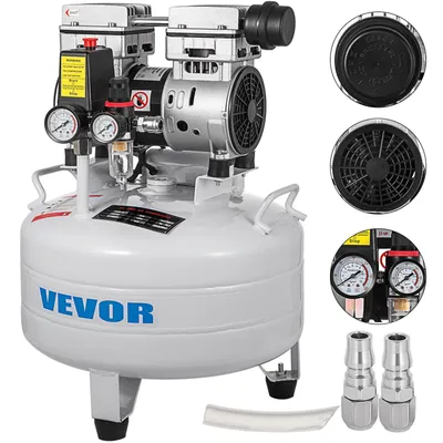 Produktbild von VEVOR Vertikaler Luftkompressor, 6,6 Gallonen, ultraleiser ölfreier Luftkompressor, 30-l-Tank, leiser Luftkompressor, 850 W, ölfreier Kompressor, geräuscharm