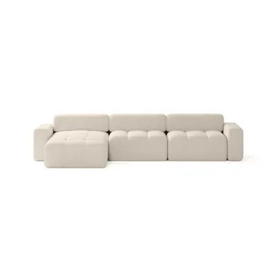 Produktbild von FEDVE Ecksofa RIFU SO aus Bouclé-Stoff mit Schlaffunktion, Beige
