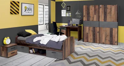 Produktbild von Jugendzimmer Kinderzimmer Komplett Set Schlafzimmer (4-teilig) "Vyronas I"