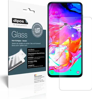 Produktbild von 2x Schutzfolie für Samsung Galaxy A70s matt - Anti-Shock 9H Folie dipos Glass Kunststoffglas