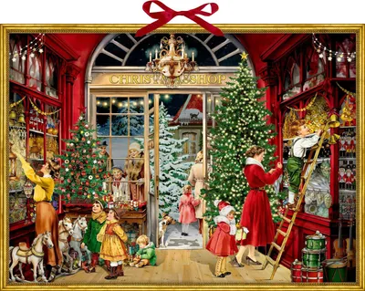 Produktbild von Wand-Adventskalender - Nostalgischer Weihnachtsladen