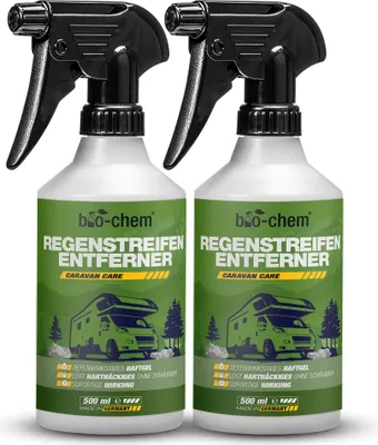 Produktbild von bio-chem Regenstreifen-Entferner für Wohnmobil, Caravan, Boot – 2X 500 ml - Tiefenwirksames Haftgel - entfernt mühelos hartnäckige Verschmutzungen - DE