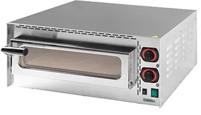 Pizzaofen 400 °C, 2000 W, Edelstahl, 410x370x90 mm Garraum, Timer