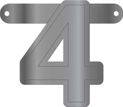 Produktbild von Banner Number 4 in Silber 12,5cm