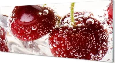 Produktbild von Glasbilder 125x50 Wandkunst nasse Kirschen