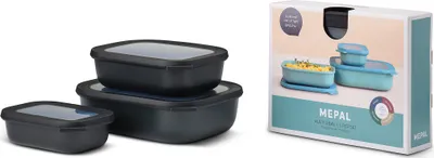 Zdjęcie produktu dla MEPAL 106270041100 MEPAL Frischhaltedose Cirqula 7,0 cm hoch nordic black 0,5/1,0/2,0 l, 1 Set