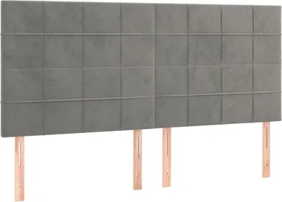 Produktbild von vidaXL Kopfteil Hellgrau 200 x 5 x 118/128 cm Samt