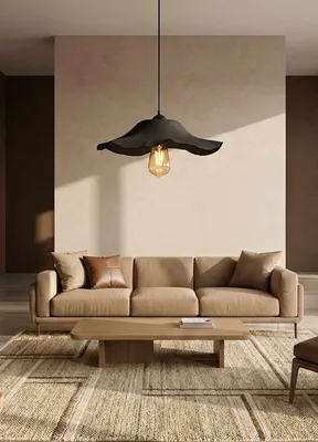Produktbild von Opviq, Moderne schwarze Deckenleuchte, Kunststoffkörper, Ø38 cm, höhenverstellbar (70-75 cm), E27 Fassung, max. 40 W, IP20, elegantes Design für jeden Raum.