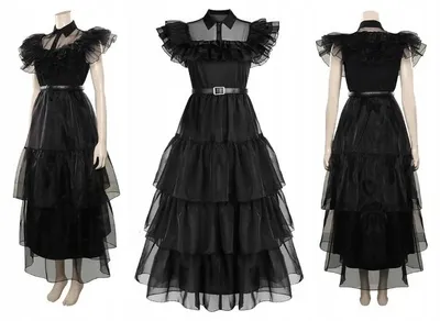 Produktbild von Fiestas Guirca Wednesday Kostüm Hexenkleid Mädchen Halloween
