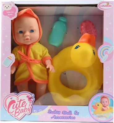 Produktbild von Realistische Babypuppe im Bademantel 28cm - Lebensechte Neugeborenen Puppe für Kinder