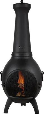 Zdjęcie produktu dla 22-calowy kominek ogrodowy Chiminea z aluminiową kratką grillową i osłoną komina