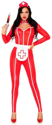 Produktbild von Kokette Catsuit Krankenschwester Größe: S