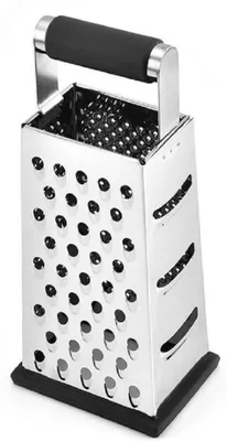 Imagen del producto de Rallador de acero inoxidable, cuadrado, 4 en 1, con mango ergonómico, antideslizante y multifuncional