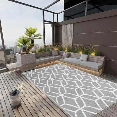 Produktbild von vidaXL Outdoor-Teppich ARAKIL Grau 140x200 cm PP