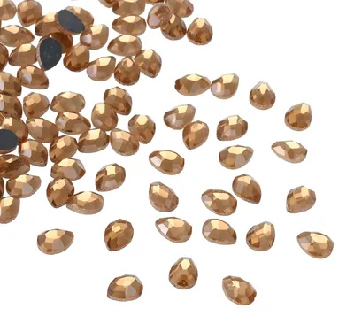 100 Acryl-Drop-Edelsteine 8x6 mm tropfenförmig braun