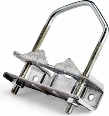 Produktbild von Mastklemme Rundmast auf 15 mm Vierkant – Pole-to-Square Clamp für Antennen- & Mastmontage (Rundmast bis 50 mm)