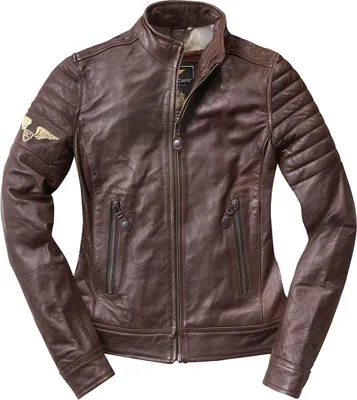 Produktbild von Black-Cafe London Ilam Damen Motorrad Lederjacke, braun, S