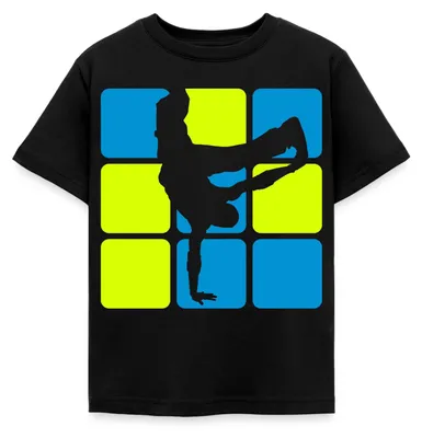 Produktbild von Spreadshirt Breakdance Breakdancer Silhouette Kinder T-Shirt, 98/104 (3-4 Jahre), Schwarz