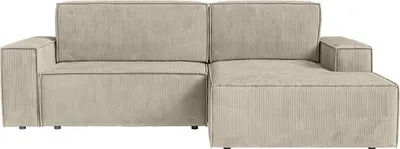 Produktbild von FEDVE Ecksofa Kokko mit Cordbezug mit Schlaffunktion, Beige