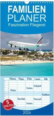Produktbild von Familienplaner 2026 - Faszination Fliegerei mit 5 Spalten (Wandkalender, 21 x 45 cm) CALVENDO