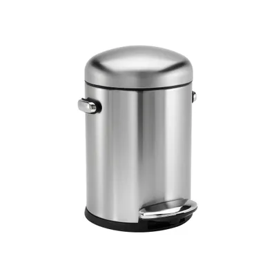 Produktbild von simplehuman 4,5 Liter retro Treteimer, fingerabdrucksicherer gebürsteter Edelstahl - 9,6x9,6x46 cm; CW1888