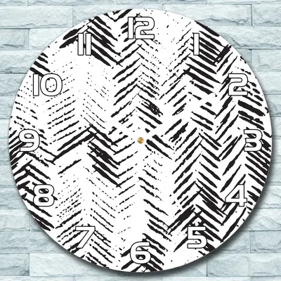 Produktbild von Wanduhr aus Glas Rund fi 30 Fischgrätenmuster Quarz Deko Schlafzimmer Büro