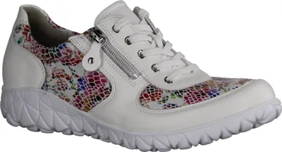 Produktbild von Waldläufer Havy H89001-275 Orthotritt Damen, Halbschuh, Snow Weiss, Leder - Damenschuhe Bequeme Schnürschuhe, Weiß, leder/textil (memphis graffitistretch)