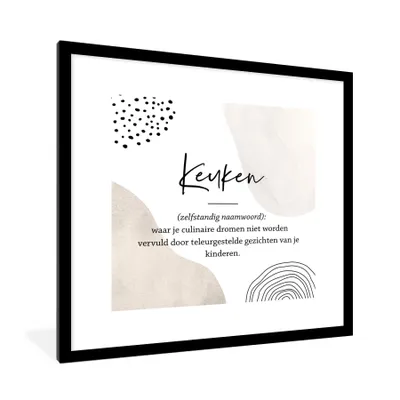 Produktbild von MuchoWow® Gerahmtes Poster Küche - Zitate - Sprichwörter - Küche - Definition - Wörterbuch - Opa 40x40 cm - Poster mit Schwarzem Bilderrahmen Wandposter Rahmen Foto Bilder - Poster - Plakat im Rahmen