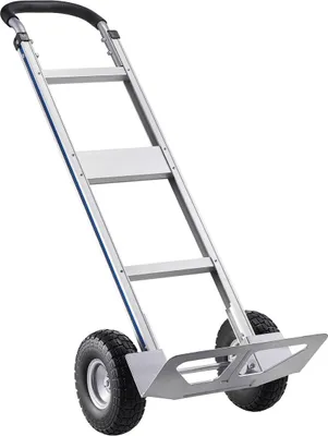 Productafbeelding van Handwagen, draagvermogen 226,9 kg, robuuste handwagen met antislipwielen en handvat, draagbare transportwagen van aluminiumlegering met bevestigingsriem, geschikt voor verhuizingen, kantoren en magazijnen