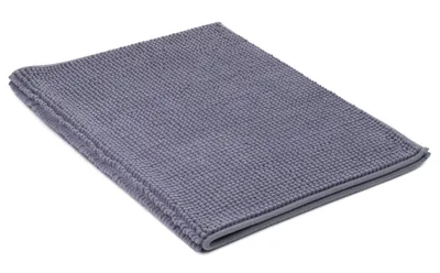 Produktbild von GÖZZE Chenille Badteppich superweicher saugfähiger rutschfester Mikrofaser-Badvorleger Anthrazit 50 x 70 cm
